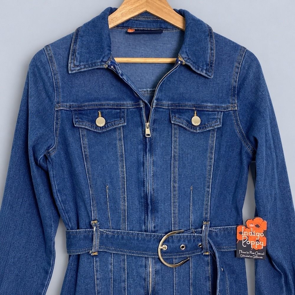 Anthropologie Indigo Poppy XL Mini Dress Cottagecore Romantic Boho Chic Feminine - Picture 3 of 6